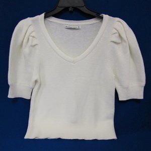 Abercrombie & Fitch Crop SS Sweater White